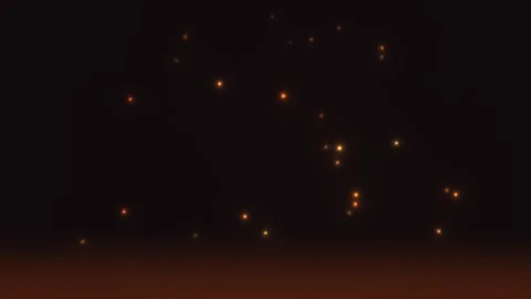 Fireflies glow in dark night sky with shimmering particles Video stock 338392603