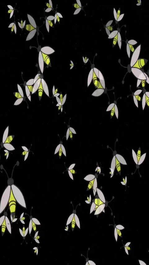 Fireflies night sky animation vertical video loop seamless pattern with fai.. Stock Footage 321721734