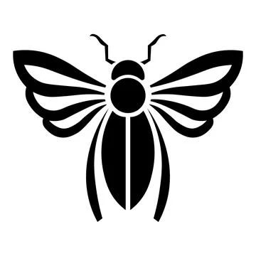 Firefly black vector icon on white background Stock Illustration