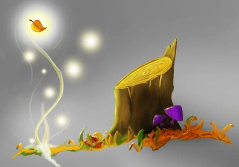 Firefly dance at the hemp. Stock Illustration