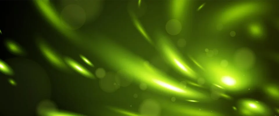 Firefly effect with bright green light rays Stock Illustration