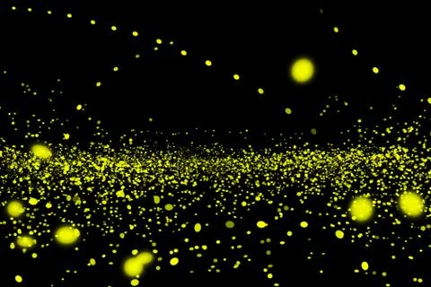 Firefly, lightning bugs on black background Foto stock