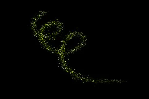 Firefly, lightning bugs on black background Stock Photos