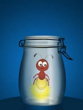 Firefly in the vase Stock Illustration