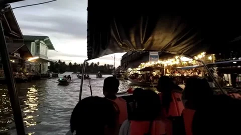 Firefly watching tour by board in Amphawa Stock Footage 341104880