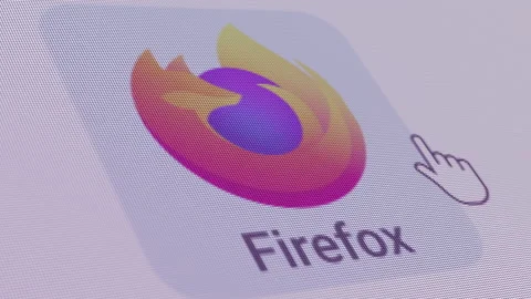 Firefox Icon Click Close Up Stock Footage 164028110