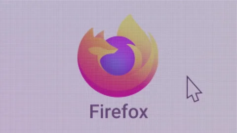 Firefox Icon Click Close Up Front Camera Stockbeeldmateriaal 164028113