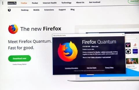 Firefox Quantum web page. Stock Photos
