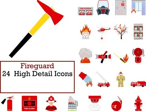 Fireguard Icon Set Stock Illustration