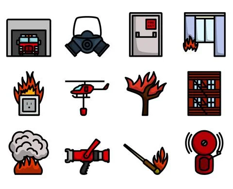 Fireguard Icon Set Stock Illustration