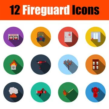 Fireguard Icon Set Stock Illustration