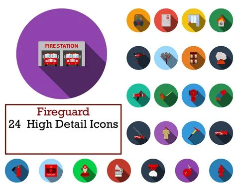 Fireguard Icon Set Stock Illustration