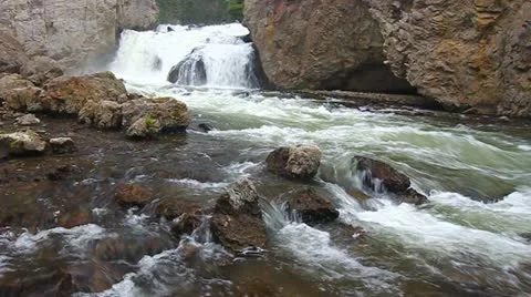 Firehole Falls - Yellowstone Video stock 18162699