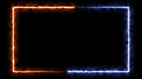 Fireline loop rectangle, neon light, abstract modern Stock Footage 245068742