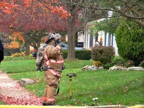 Fireman alone Stock Photos