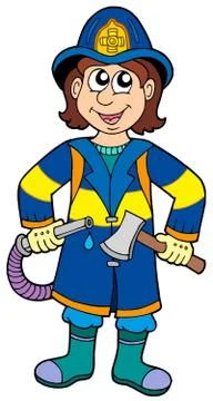 Fireman with axe Stock Illustration