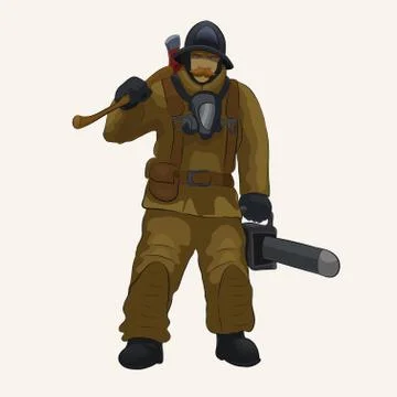 Fireman Axe Stock Illustration