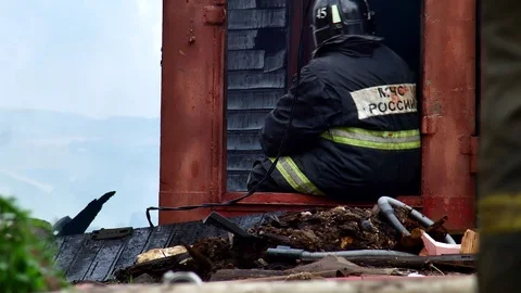 Fireman. Close up. Stock Footage 109388933