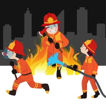 Fireman collection vector illustration Stock Illustration