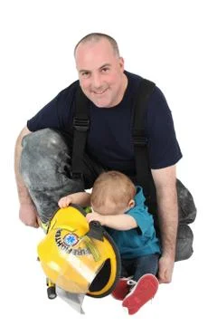 Fireman Dad Stock Photos