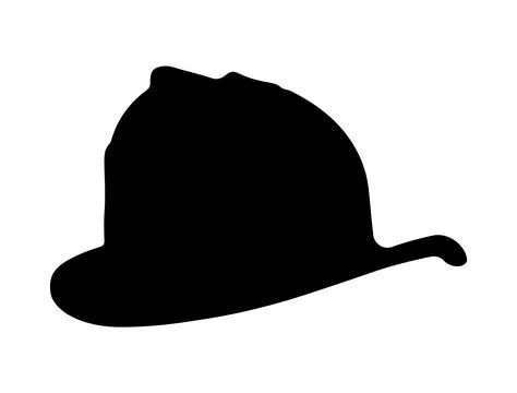 Fireman hat silhouette vector art white background Stock Illustration