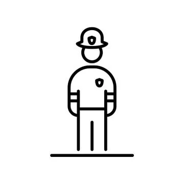 Fireman icon avatar simple flat style illustration Stock Illustration