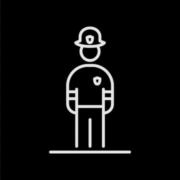 Fireman icon avatar simple flat style illustration Stock Illustration