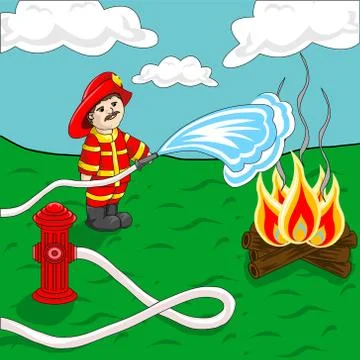 Fireman Stock Illustration