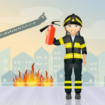 Fireman Stock Illustration