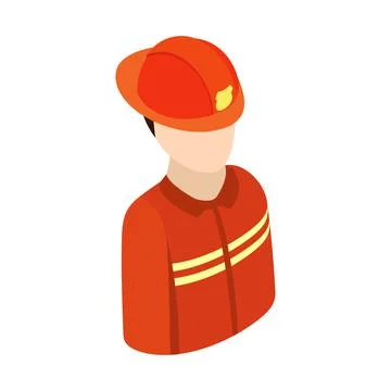Fireman isometric 3d character icon Stock Illustration