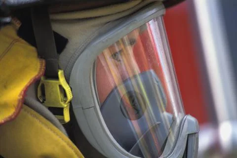 Fireman With Mask On Stock Photos