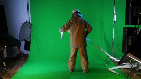 Fireman rolling a fire hydrant (chromakey) Stock-Footage 99184841