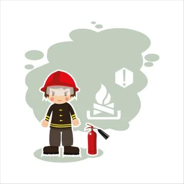 The fireman in vector format Stock Illustration