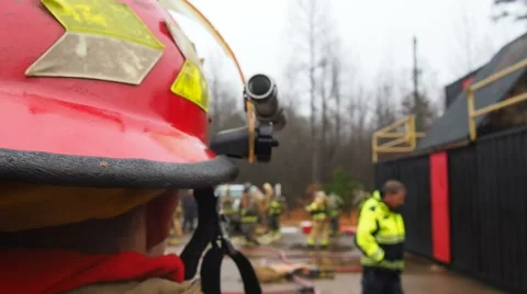 Fireman waiting for assisignment Stock Footage 59522346