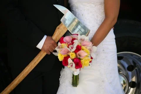 Fireman Wedding Stock Photos