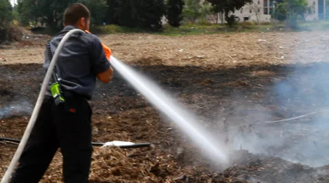 Fireman at work Stock Footage 39465243