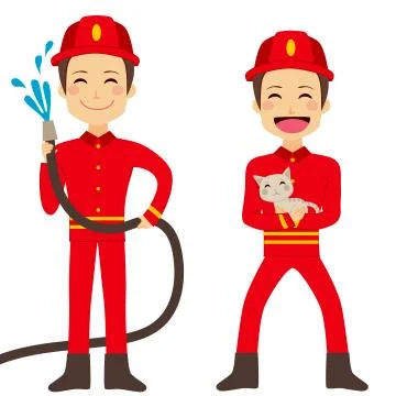Fireman Working Stock Illustration