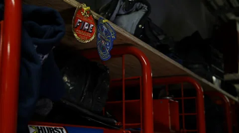 Fireman's locker Stock Footage 33749761