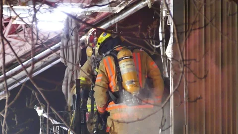 Firemen and  rope Stock Footage 105295605