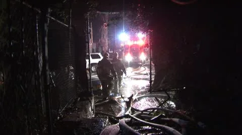 Firemen in building Video stock 17067895