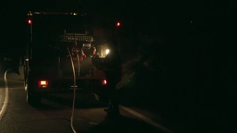 Firemen car Stock Footage 74623868