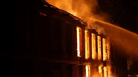 Firemen extinguish the fire Video stock 115841415