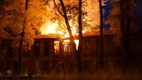 Firemen extinguish the fire Stock Footage 115841428