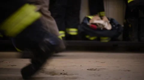 Firemen Feet Rush by 1 (Slide Left) Vidéo 50227174