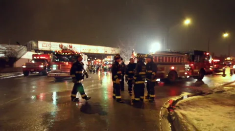 Firemen Hanging Out 스톡 동영상 644862