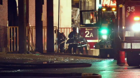 Firemen lots of action 스톡 동영상 644871