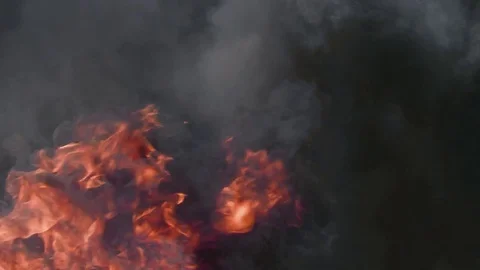 Firemen is running out of the fire Stock Footage 75023670