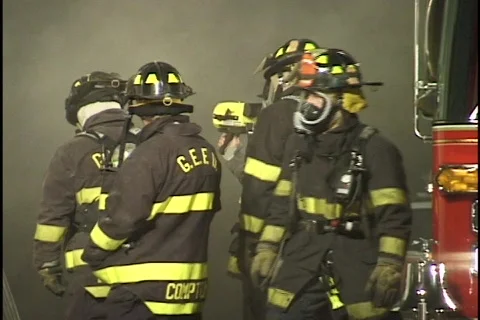 Firemen on the Scene Stock Footage 297514
