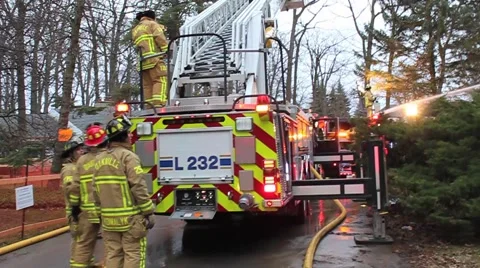 Firemen on scene video Stock Footage 2924209