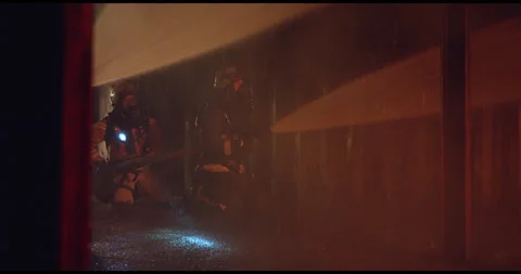 Firemen Successfully Extinguish Fast Spreading Fire Stock Footage 143555284